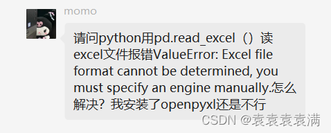 已解决ValueError: Excel file format cannot be determined, you must specify an engine manually.