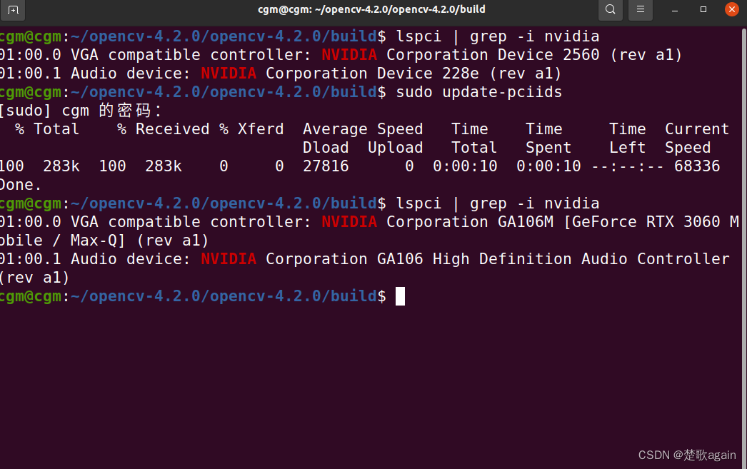 ubuntu20.04,GeForce RTX 3060,CUDA Version: 11.4安装cuda