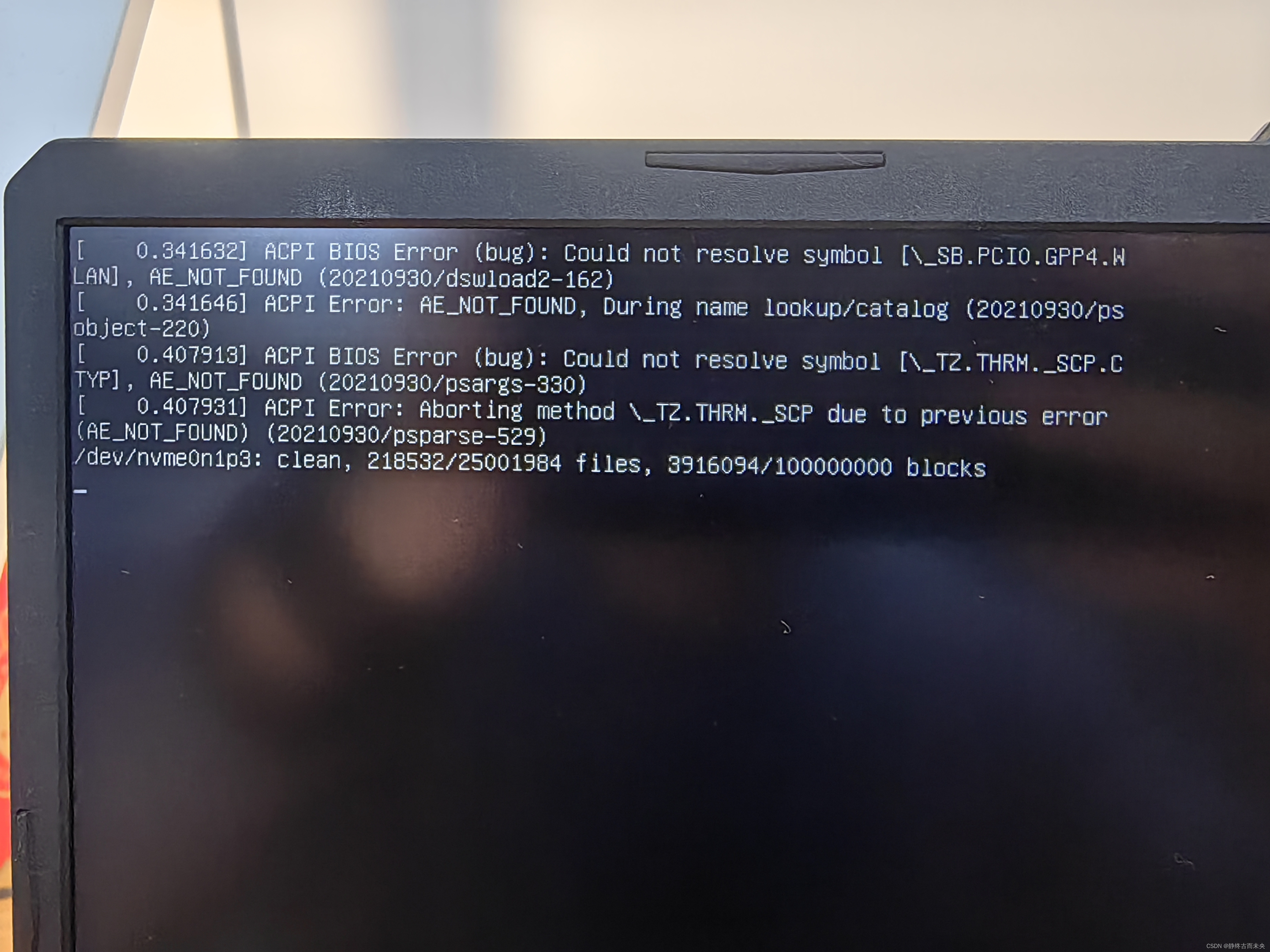 ubuntu18.04+win10双系统，ubuntu黑屏进不去，显示“ACPI BIOS Error(bug):Could not resolve symbol ....“的参考解决方案