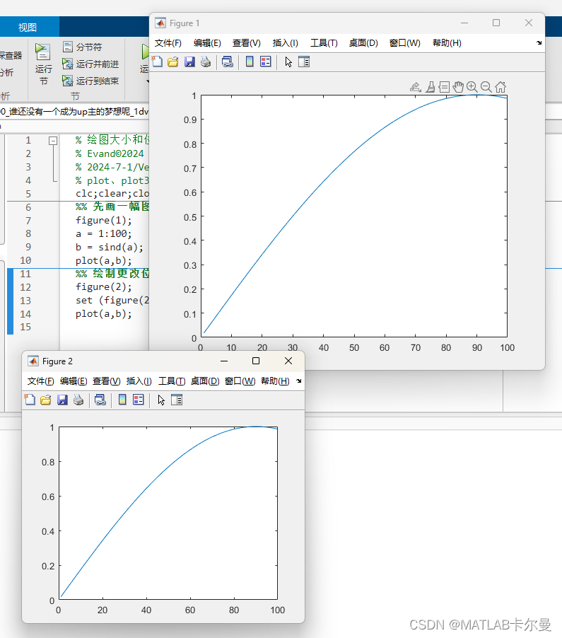 MATLAB|更改绘图窗口的大小和位置