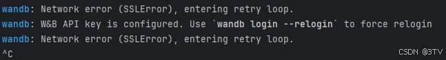 wandb 网络连接问题解决指南--wandb: Network error (SSLError), entering retry loop.