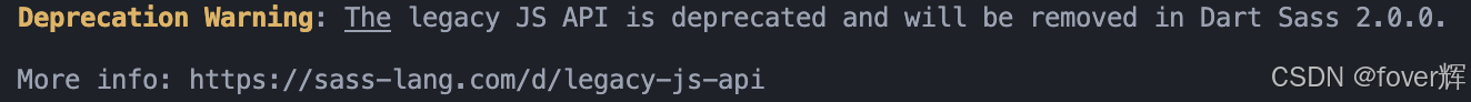 在vite中Deprecation Warning: The legacy JS API is deprecated and will be removed in Dart Sass 2.0.0.